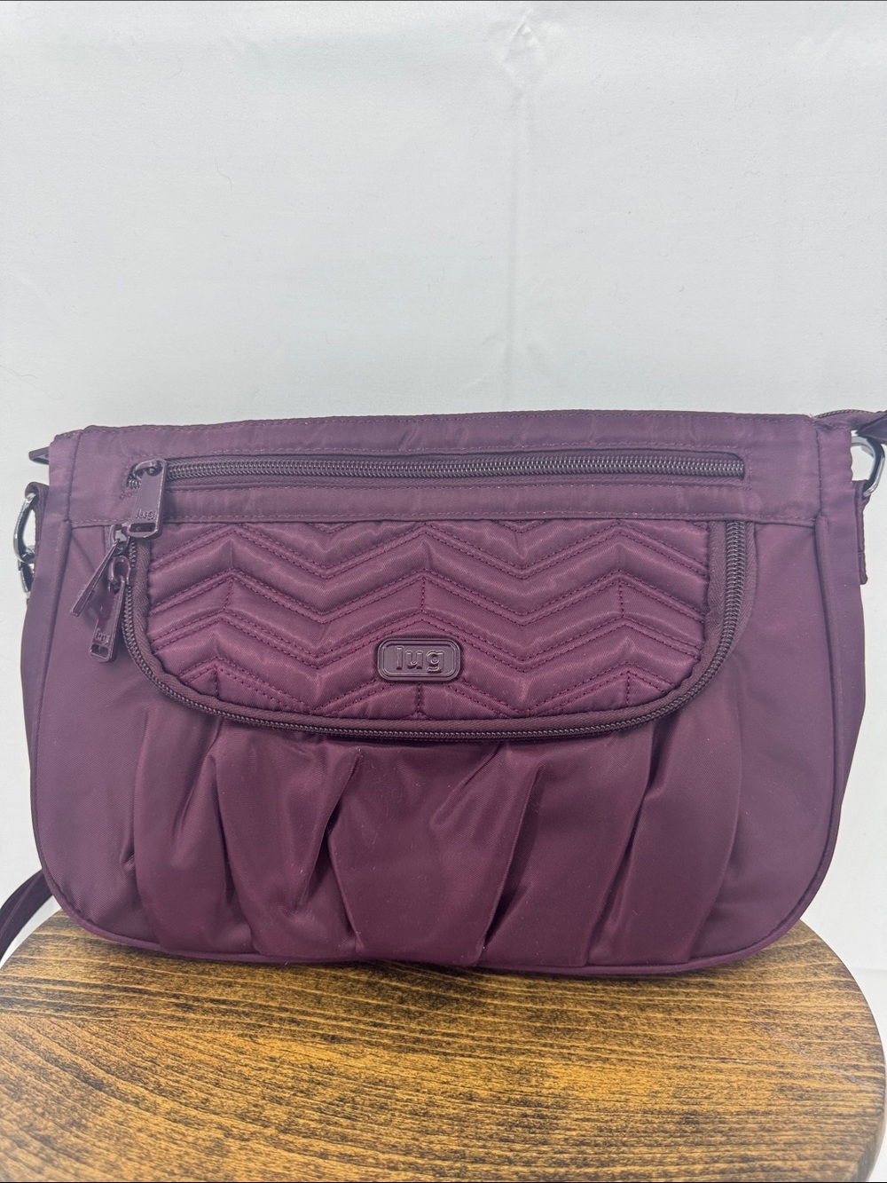 lug Mambo Plum Quilted Chevron Crossbody Bag Purse
